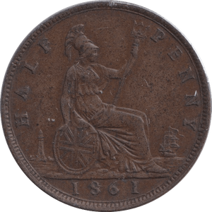 1861 HALFPENNY ( EF ) - WORLD COINS - Cambridgeshire Coins