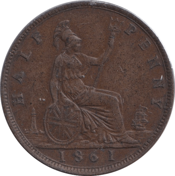 1861 HALFPENNY ( EF ) - WORLD COINS - Cambridgeshire Coins