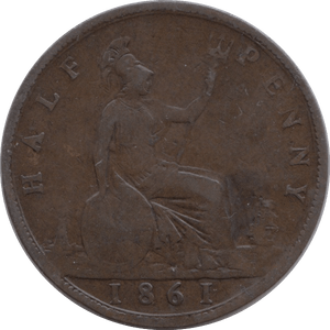 1861 HALFPENNY ( FINE ) - Halfpenny - Cambridgeshire Coins