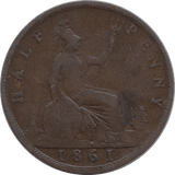 1861 HALFPENNY ( FINE ) - Halfpenny - Cambridgeshire Coins