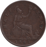 1861 HALFPENNY ( FINE ) - HALFPENNY - Cambridgeshire Coins