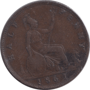 1861 HALFPENNY ( GF ) - WORLD COINS - Cambridgeshire Coins