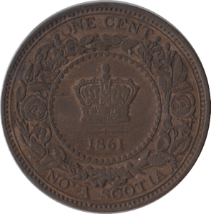 1861 HALFPENNY NOVA SCOTIA - WORLD COINS - Cambridgeshire Coins