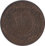 1861 HALFPENNY NOVA SCOTIA - WORLD COINS - Cambridgeshire Coins