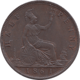 1861 HALFPENNY ( UNC ) - HALFPENNY - Cambridgeshire Coins