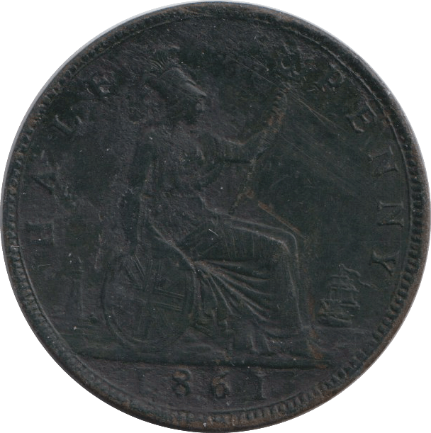 1861 HALFPENNY ( VF ) - HALFPENNY - Cambridgeshire Coins
