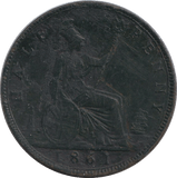 1861 HALFPENNY ( VF ) - HALFPENNY - Cambridgeshire Coins