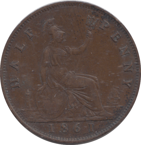 1861 HALFPENNY ( VF ) - HALFPENNY - Cambridgeshire Coins