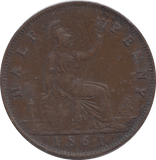 1861 HALFPENNY ( VF ) - HALFPENNY - Cambridgeshire Coins