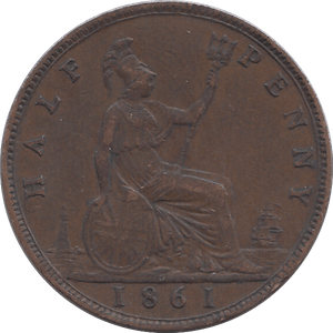 1861 HALFPENNY ( VF ) - HALFPENNY - Cambridgeshire Coins