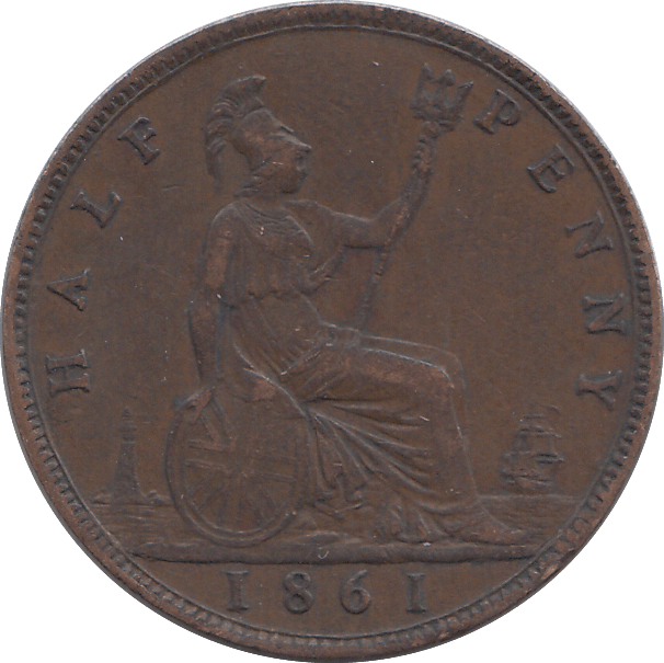 1861 HALFPENNY ( VF ) - HALFPENNY - Cambridgeshire Coins