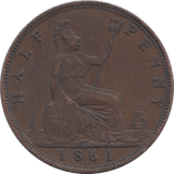 1861 HALFPENNY ( VF ) - HALFPENNY - Cambridgeshire Coins