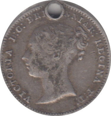 1861 HOLED THREEPENCE ( GF ) - THREEPENCE - Cambridgeshire Coins