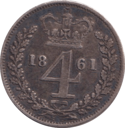 1861 MAUNDY FOURPENCE ( GF ) - MAUNDY FOURPENCE - Cambridgeshire Coins