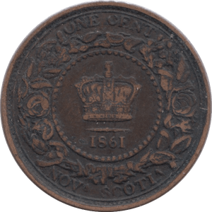 1861 NOVA SCOTIA ONE CENT - WORLD COINS - Cambridgeshire Coins