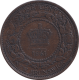 1861 ONE CENT NEW BRUNSWICK - WORLD COINS - Cambridgeshire Coins
