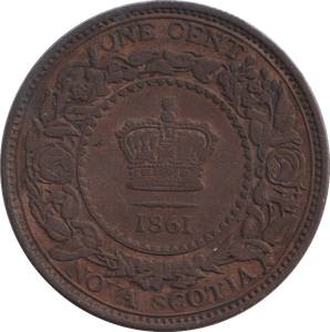 1861 ONE CENT NOVA SCOTIA - WORLD COINS - Cambridgeshire Coins