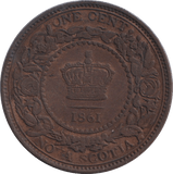 1861 ONE CENT NOVA SCOTIA - WORLD COINS - Cambridgeshire Coins