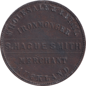 1861 PENNY TOKEN AUCKLAND NEW ZEALAND - PENNY TOKEN - Cambridgeshire Coins