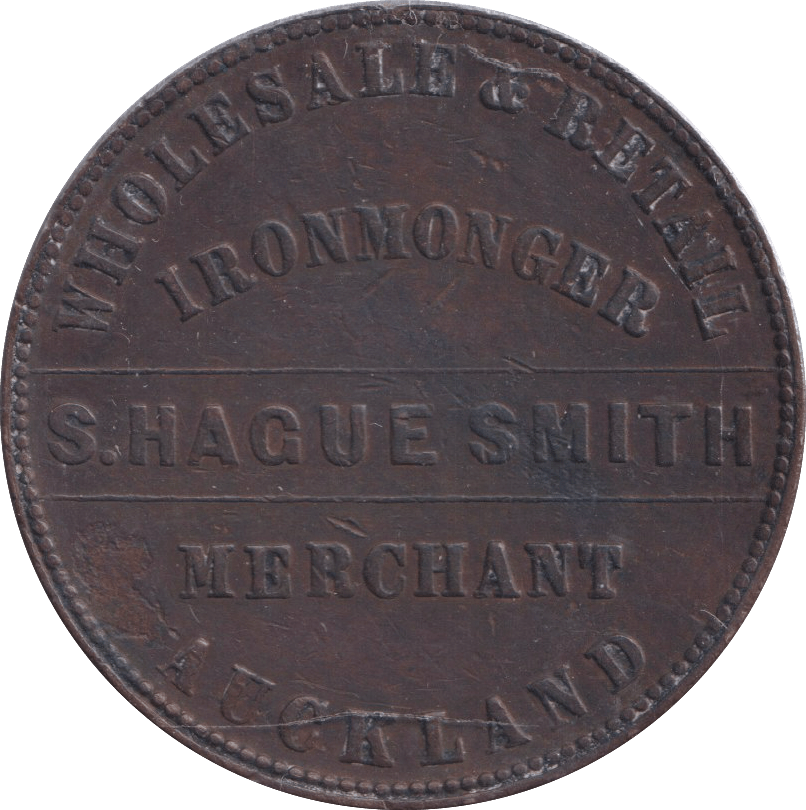 1861 PENNY TOKEN AUCKLAND NEW ZEALAND - PENNY TOKEN - Cambridgeshire Coins