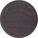 1861 PENNY TOKEN AUCKLAND NEW ZEALAND - PENNY TOKEN - Cambridgeshire Coins