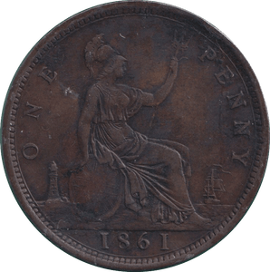 1861 PENNY ( VF ) - PENNY - Cambridgeshire Coins