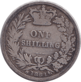 1861 SHILLING ( NF ) - SHILLING - Cambridgeshire Coins
