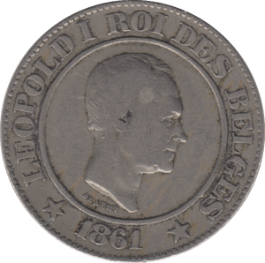 1861 SILVER 20 CENTIMES BELGIUM - SILVER WORLD COINS - Cambridgeshire Coins