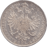 1861 SILVER ONE FLORIN AUSTRIA - SILVER WORLD COINS - Cambridgeshire Coins