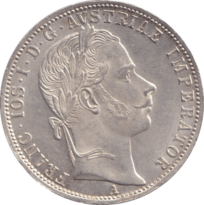 1861 SILVER ONE FLORIN AUSTRIA - SILVER WORLD COINS - Cambridgeshire Coins