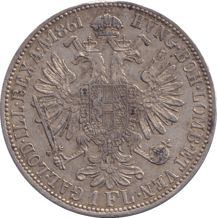 1861 SILVER ONE FLORIN AUSTRIA - SILVER WORLD COINS - Cambridgeshire Coins