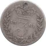 1861 THREEPENCE ( FAIR ) - THREEPENCE - Cambridgeshire Coins