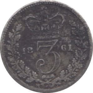 1861 THREEPENCE ( FINE ) - THREEPENCE - Cambridgeshire Coins