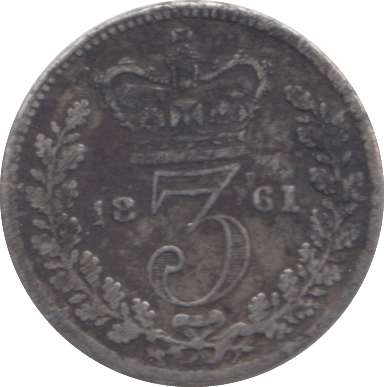 1861 THREEPENCE ( FINE ) - THREEPENCE - Cambridgeshire Coins