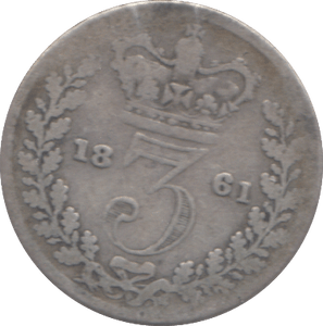 1861 THREEPENCE ( FINE ) - THREEPENCE - Cambridgeshire Coins