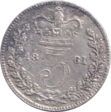 1861 THREEPENCE ( VF ) - THREEPENCE - Cambridgeshire Coins