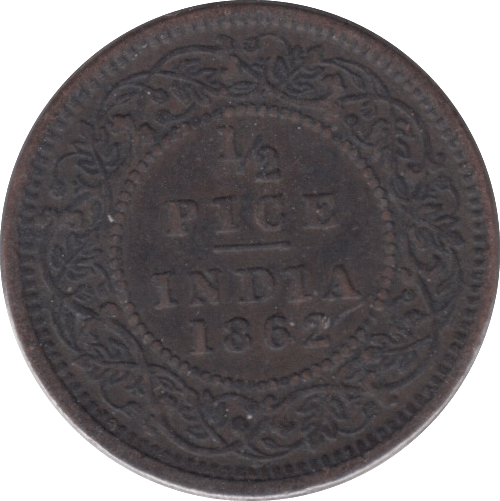 1862 1/2 PICE BRITISH INDIA - WORLD COINS - Cambridgeshire Coins