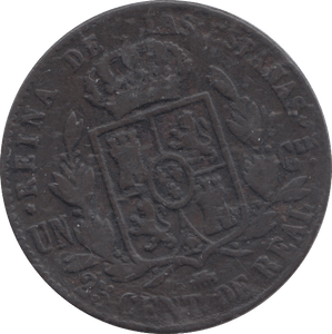 1862 25 CENTS SPAIN - WORLD COINS - Cambridgeshire Coins