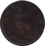 1862 FARTHING ( GVF ) - FARTHING - Cambridgeshire Coins