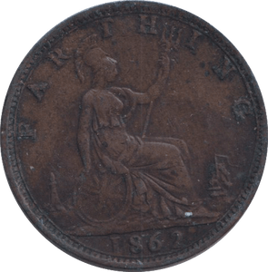 1862 FARTHING ( GVF ) - FARTHING - Cambridgeshire Coins