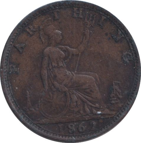 1862 FARTHING ( GVF ) - FARTHING - Cambridgeshire Coins