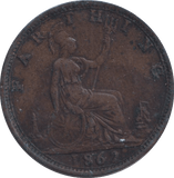 1862 FARTHING ( GVF ) - FARTHING - Cambridgeshire Coins