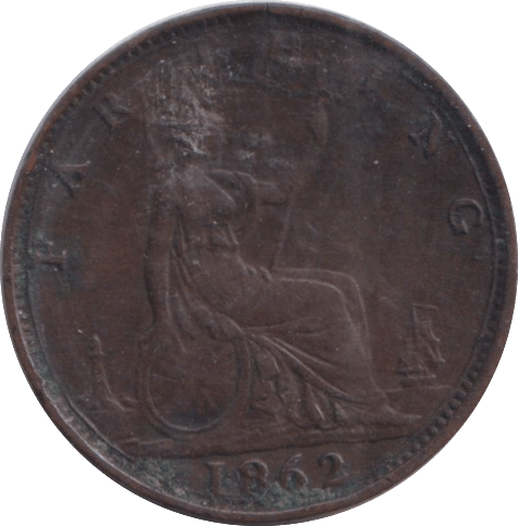 1862 FARTHING ( GVF ) - FARTHING - Cambridgeshire Coins