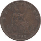 1862 FARTHING ( VF ) - Farthing - Cambridgeshire Coins