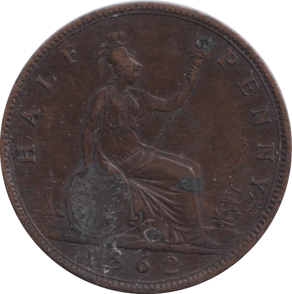 1862 HALF PENNY ( GVF ) - HALFPENNY - Cambridgeshire Coins