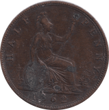 1862 HALF PENNY ( GVF ) - HALFPENNY - Cambridgeshire Coins