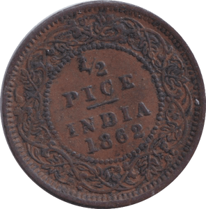 1862 HALF PICE INDIA - WORLD COINS - Cambridgeshire Coins