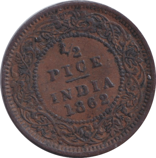 1862 HALF PICE INDIA - WORLD COINS - Cambridgeshire Coins