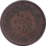 1862 HALF PICE INDIA - WORLD COINS - Cambridgeshire Coins
