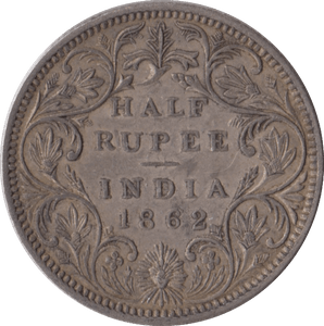 1862 HALF RUPEE INDIA - WORLD COINS - Cambridgeshire Coins
